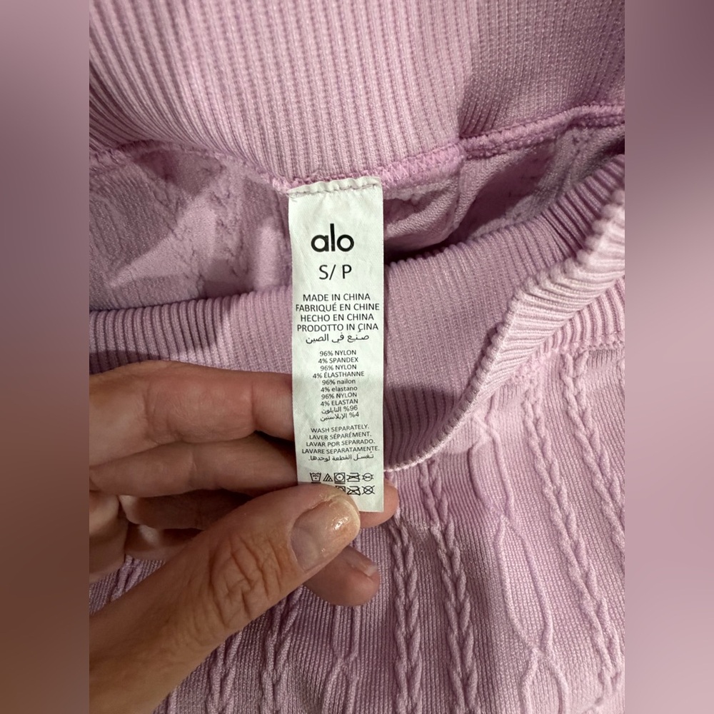 Alo Yoga Cable Knit Leggings Lilac Purple High-Waist Size S - Picture 3 of 5